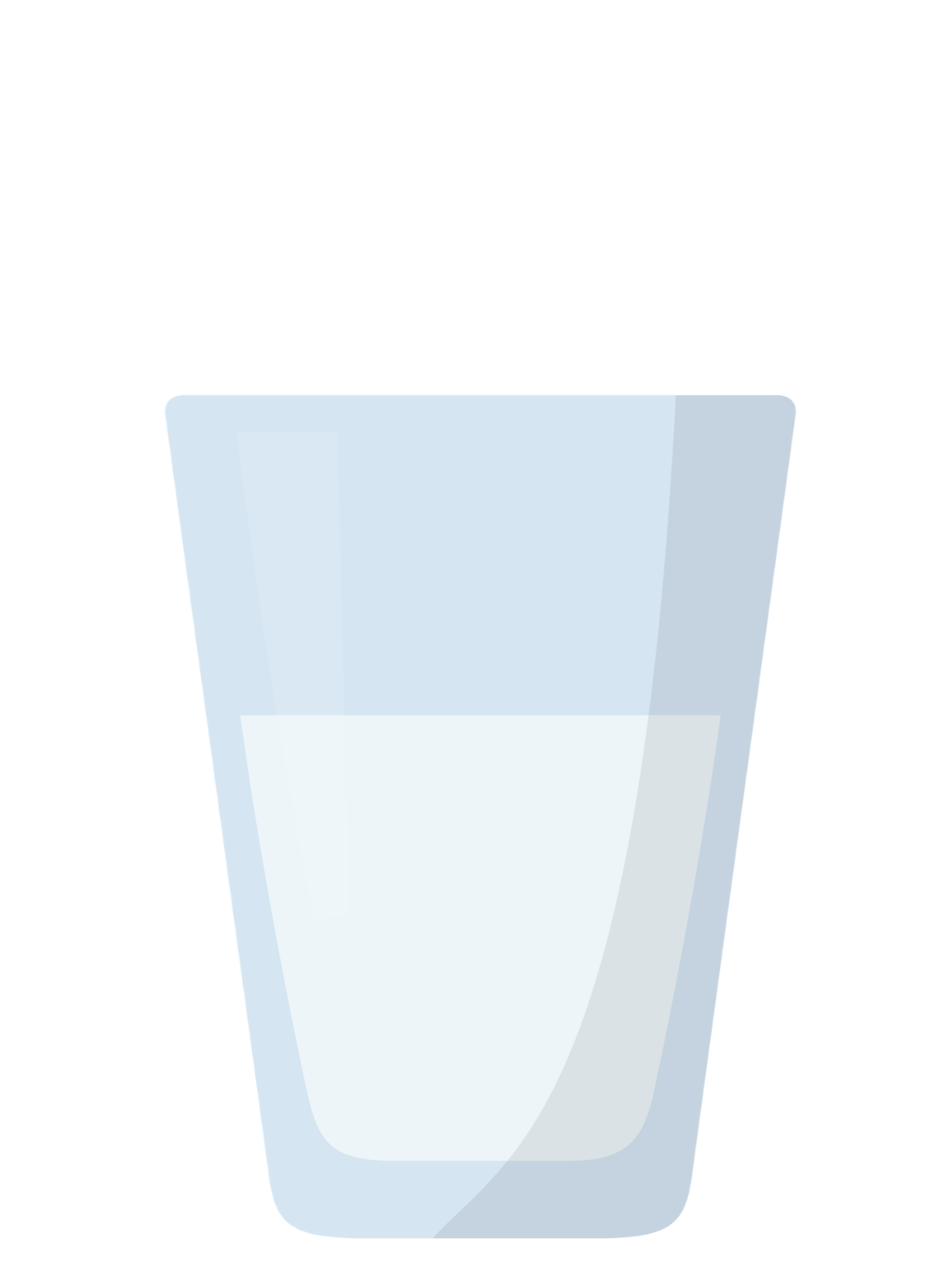 A cartoon drawing of a glass of milky water