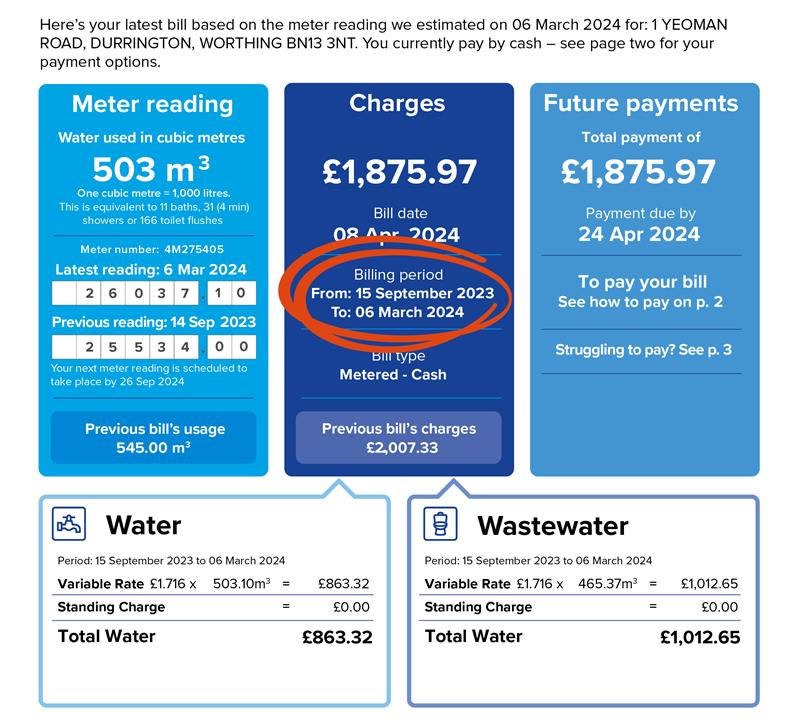 Screenshot of a bill highlighting the billing period
                        