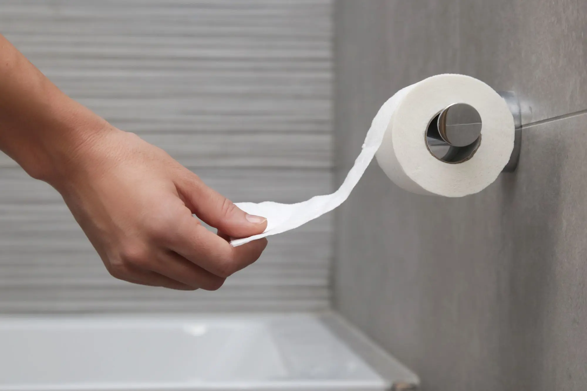 Toilet roll on holder