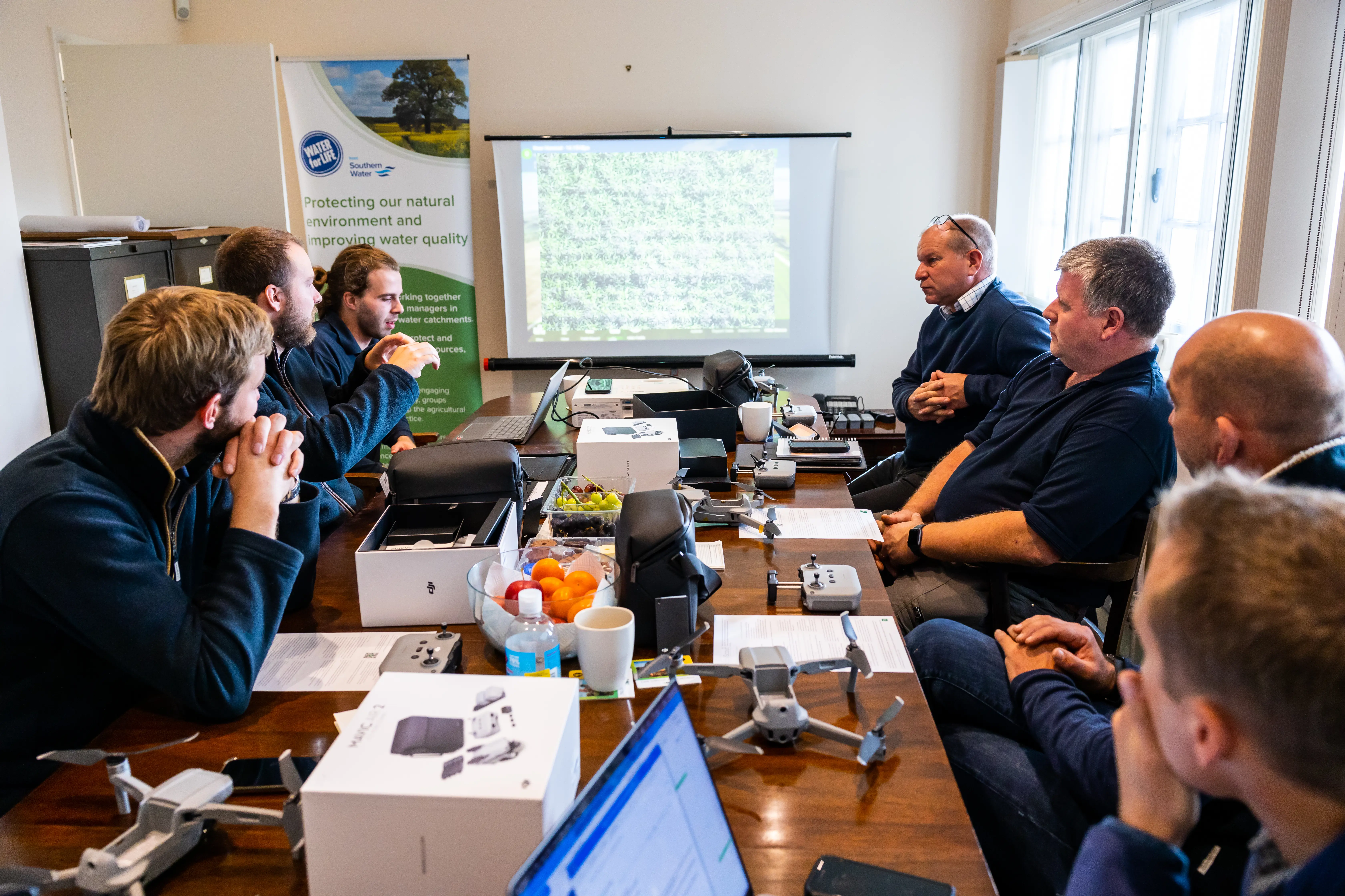 Employees working together as a team