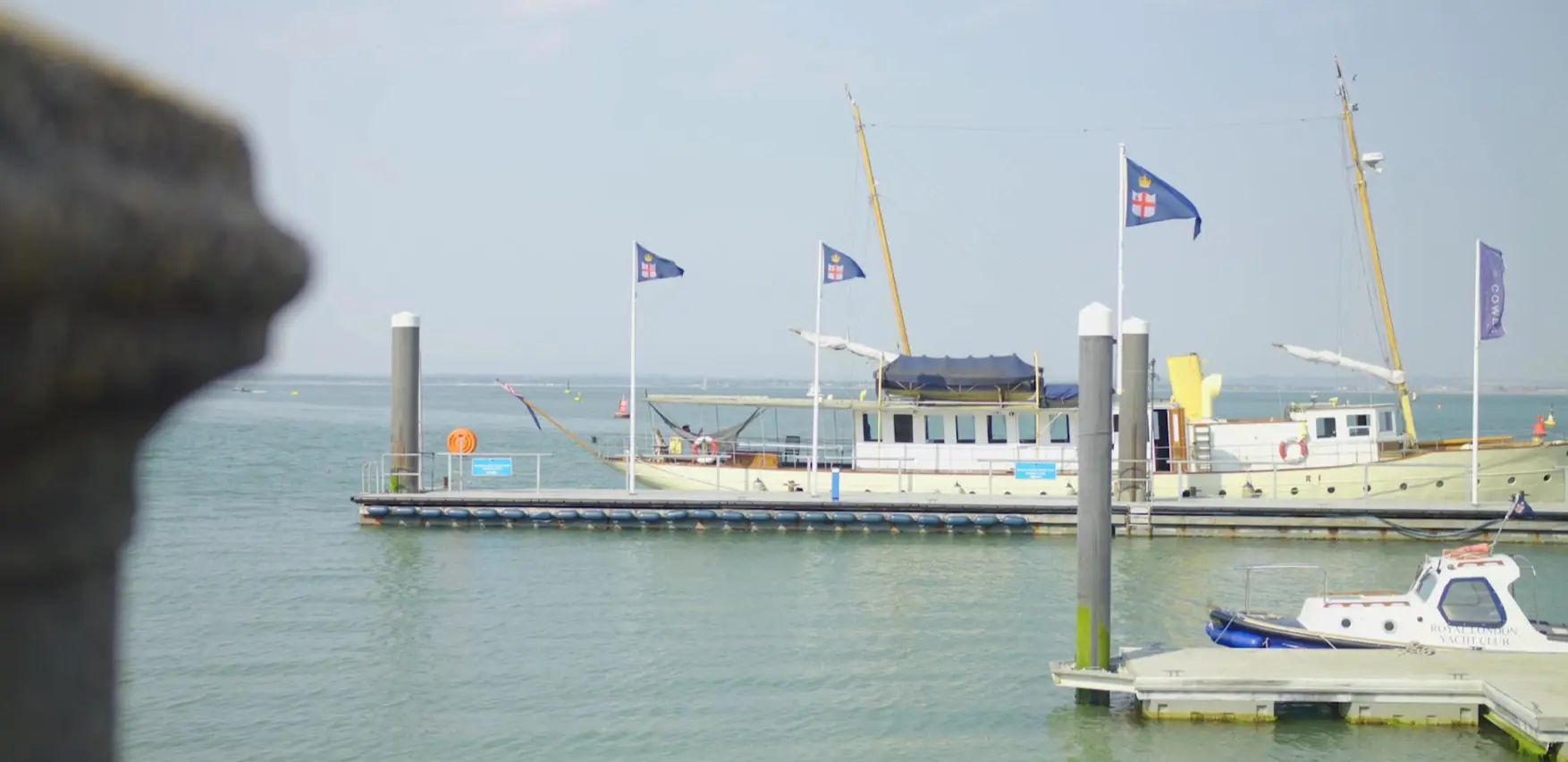 A photo of a dock on Isle of Wight with boats