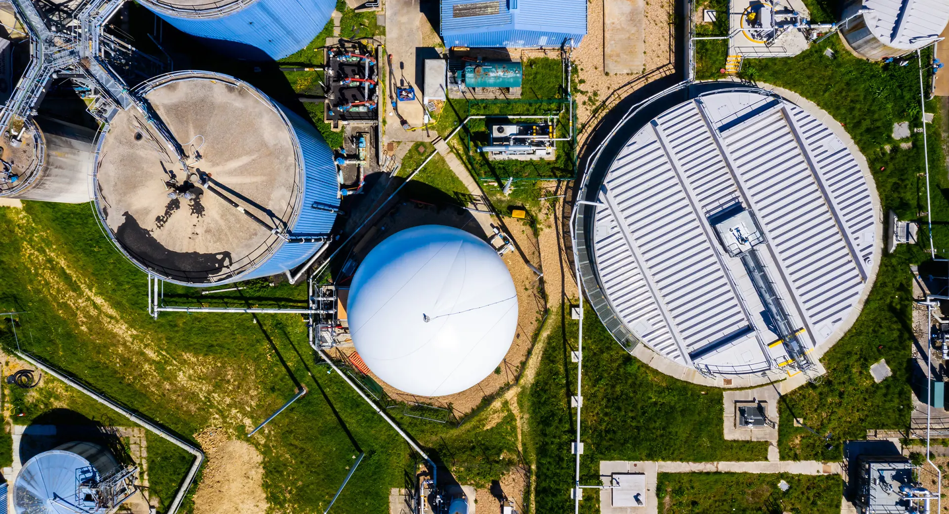 An aerial view of Goddards Green Wastewater Treatment Works