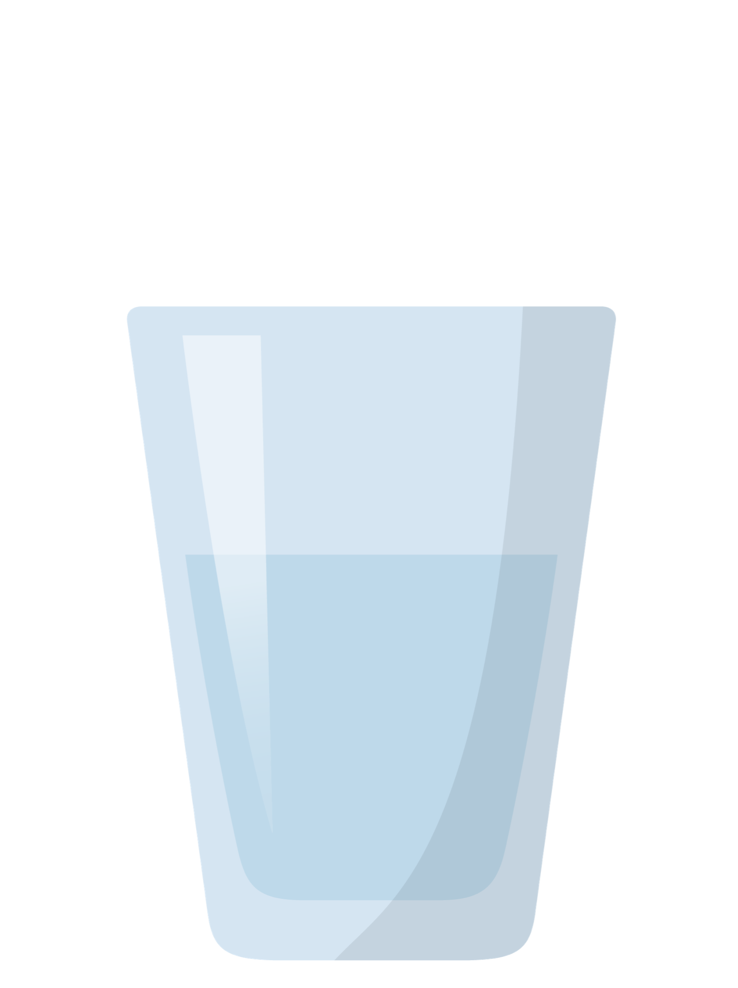 A cartoon drawing of a glass of water